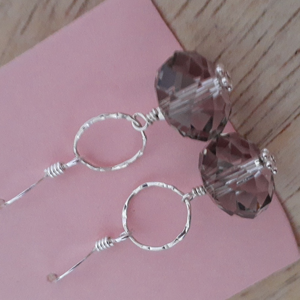 Sterling Silver & Swarovski Crystal Earrings H120